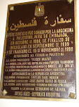 Placa de la Inauguración de la Embajada Palestina