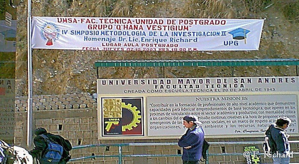 IV SIMPOSIO DE METODOLOGÍA DE LA INVESTIGACIÓN CIENTÍFICA - UMSA (La Paz, Bolivia) 2003