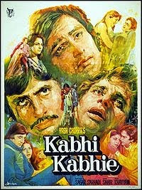 Kabhi Kabhie, released in 1976, directed by Yash Chopra, and starring Waheeda Rehman, Shashi Kapoor, Amitabh Bachchan, Raakhee Gulzar, Neetu Singh and Rishi Kapoor