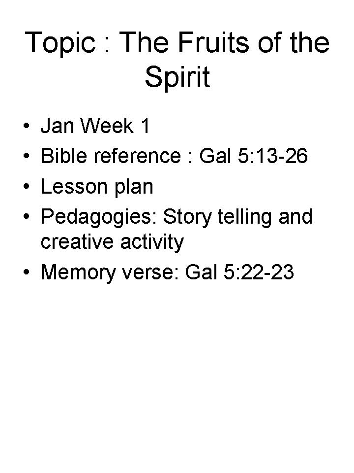 Glory Children Church: 2011 January week 1 teaching resources : The ...