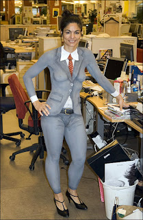 Skin Paint: Naked Business Woman Body Painting