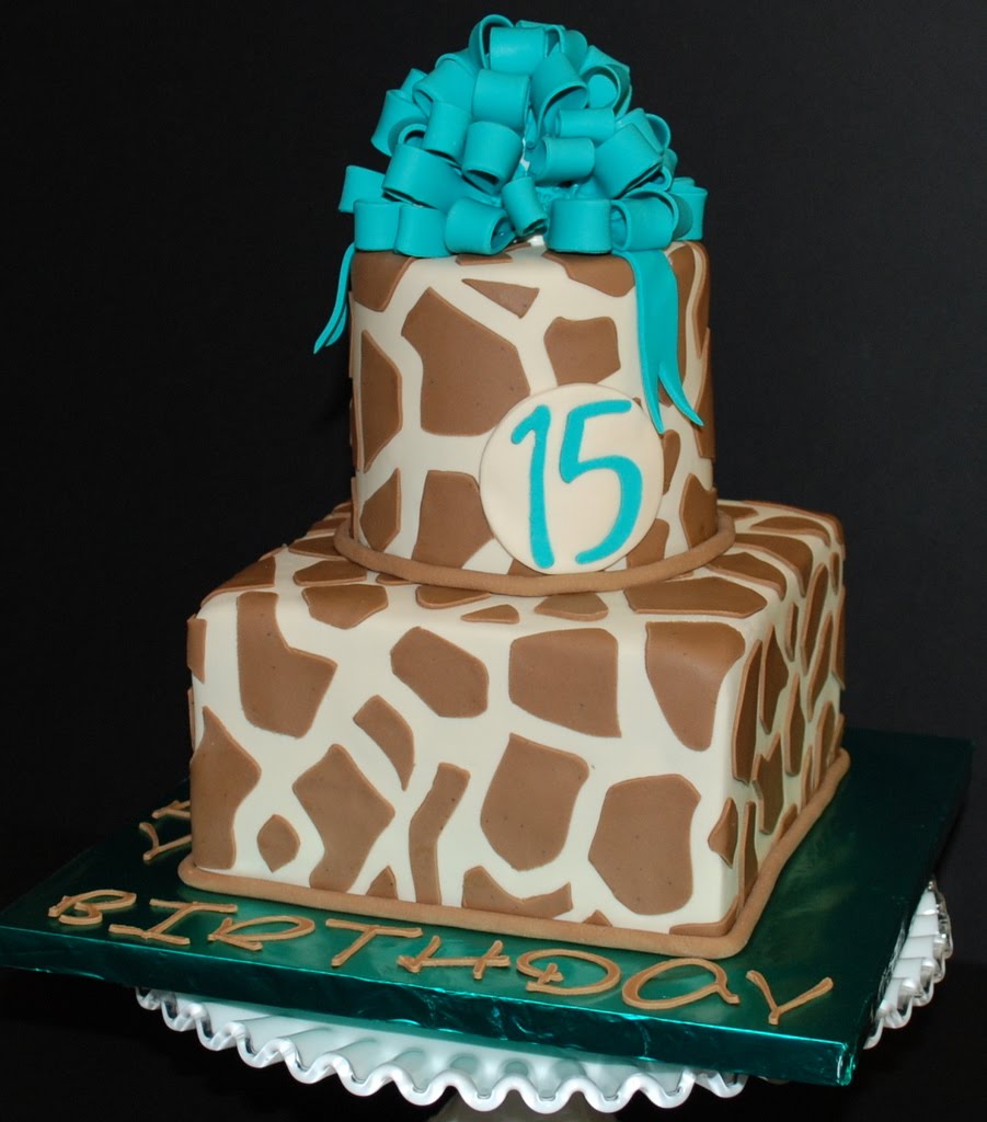 The Bakery Next Door: Giraffe Print Birthday Cake