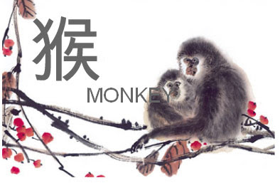chinese new year monkey card
