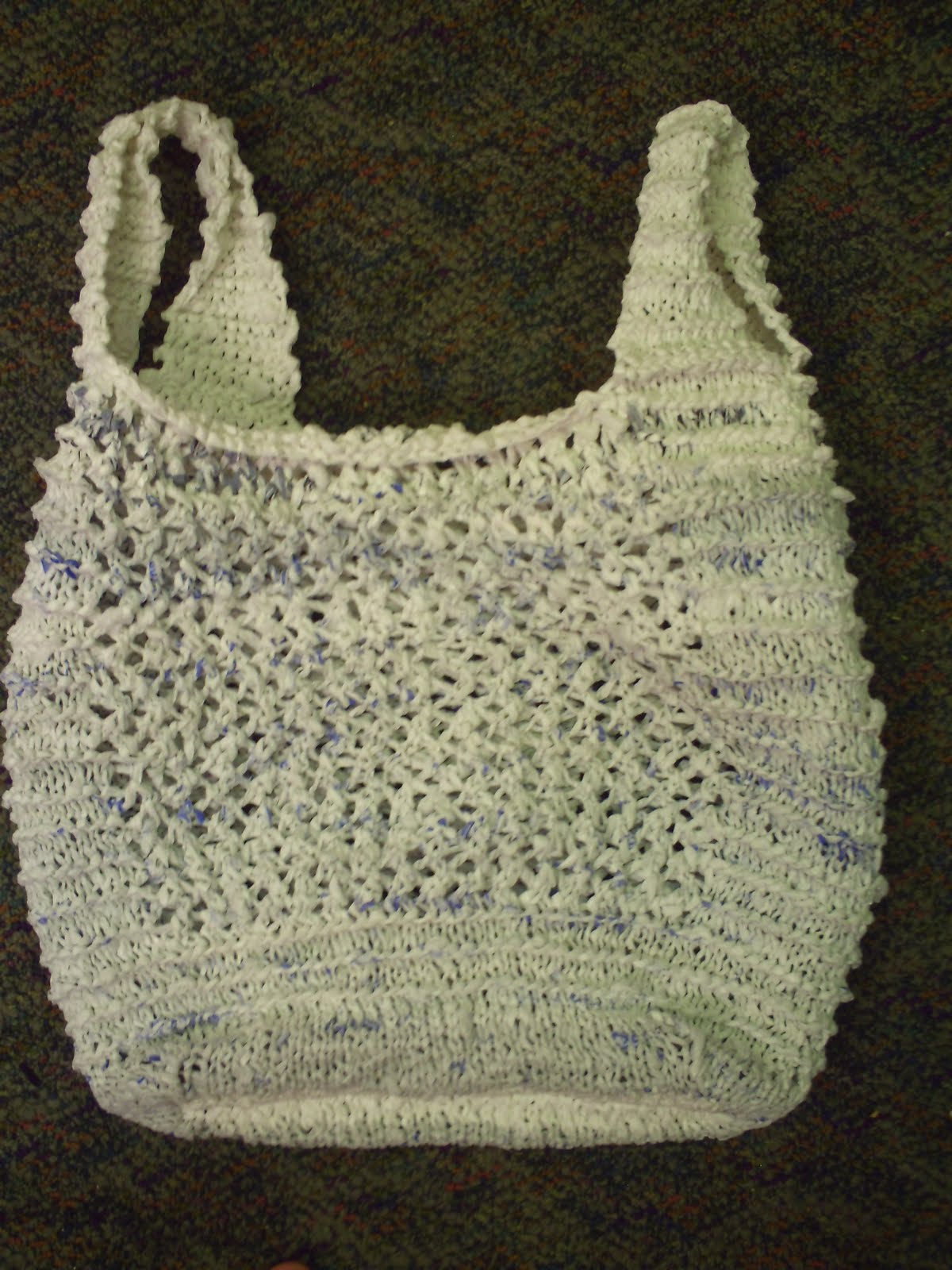 Garden of Forking Paths: Knit Plarn Grocery/Tote Bag