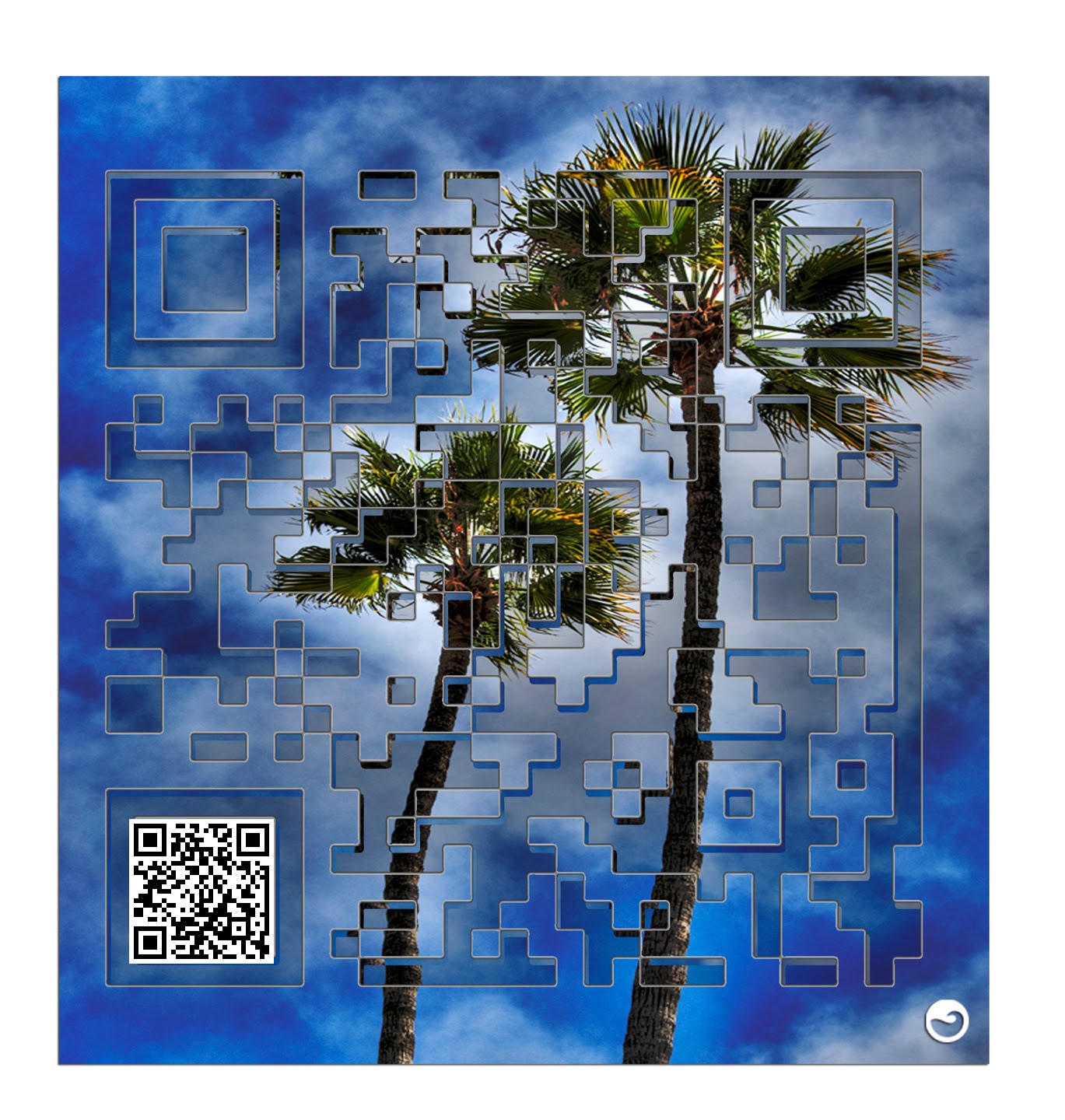 QR Code Palm Tree Art