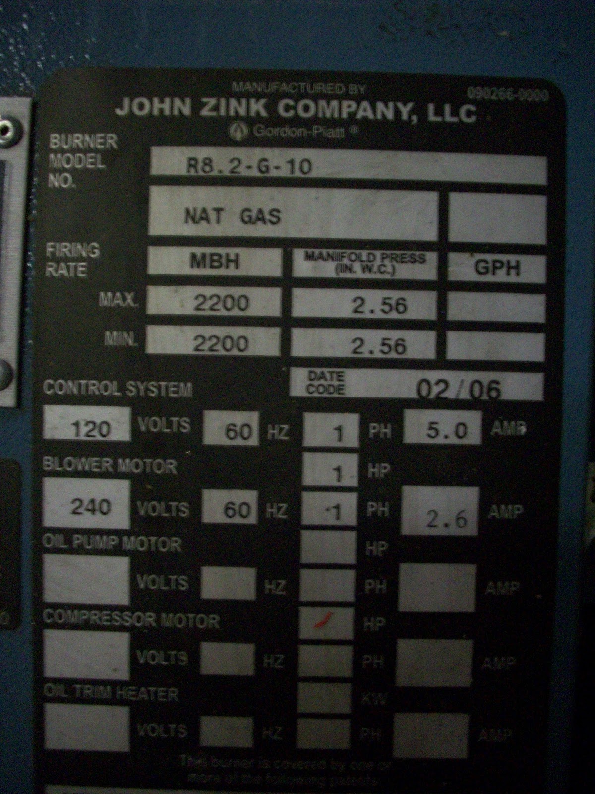 HVAC Equipment Liquidation Sale Gordon Piatt/John Zink Burner
