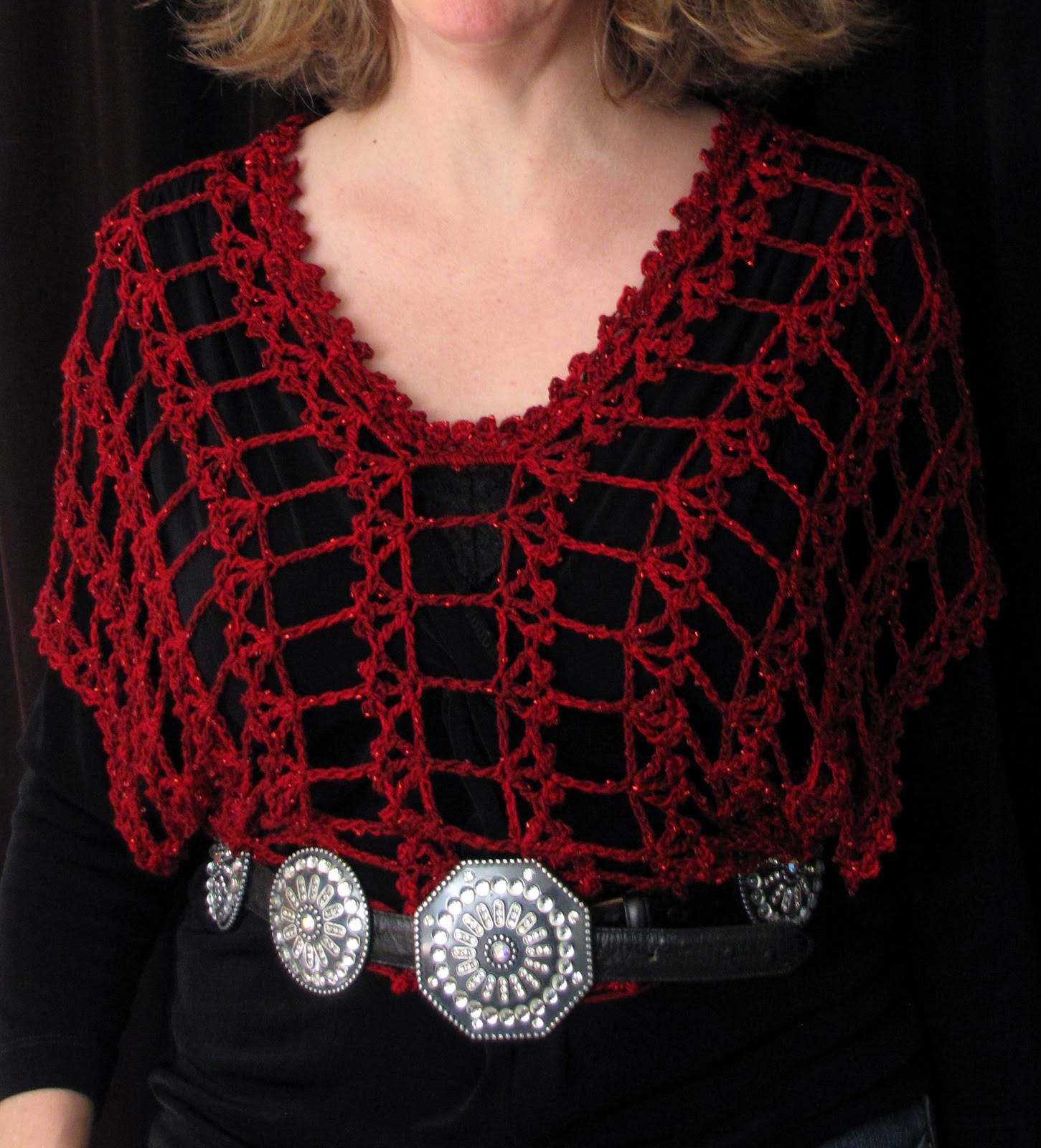 DesigningVashti The Blog Christmas Crochet Vest with Silk and Beads