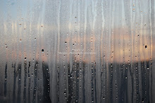 Morning dew on glass