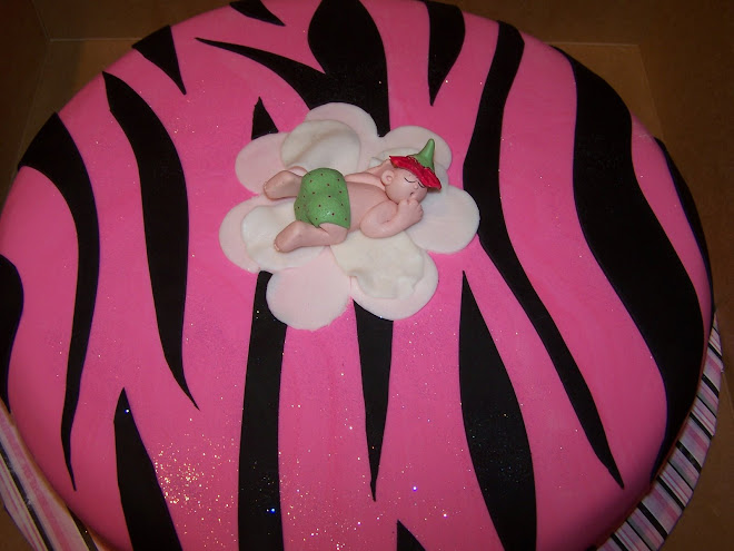 Pink Zebra Baby Shower Cake