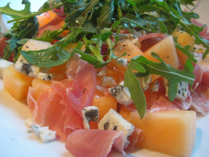 It's A Simply Delicious Life Cantaloupe, Prosciutto and Blue Cheese Salad