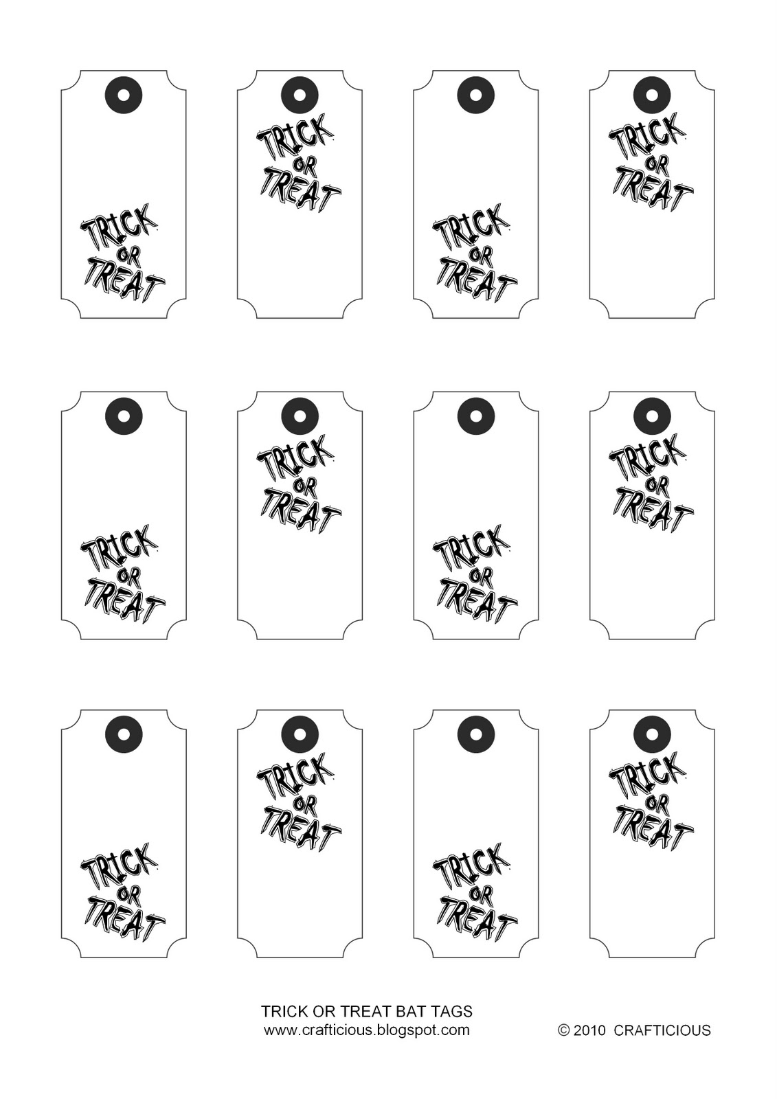 Crafticious Halloween Tags Trick Or Treat 