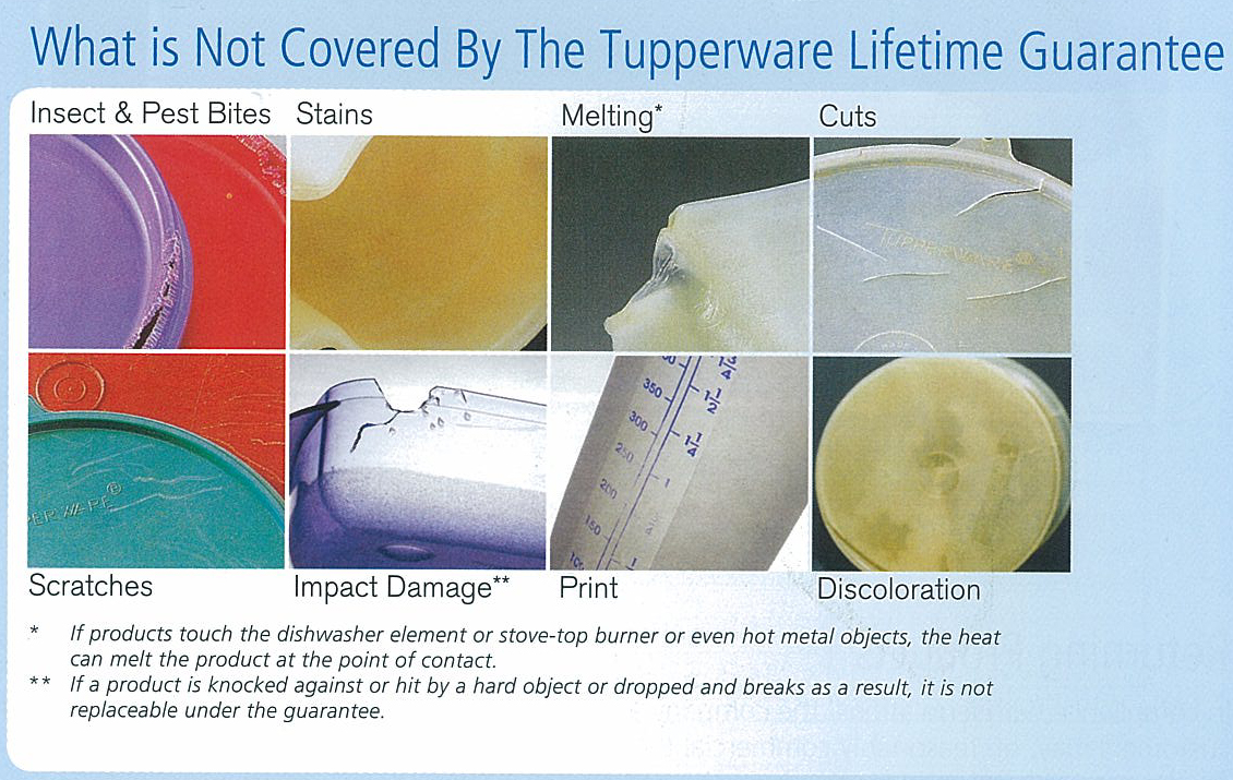Tupperware Collections Tupperware Lifetime Warranty...