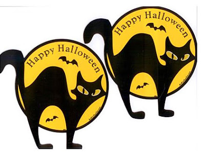 Free Cat and Bats Halloween Wallpaper