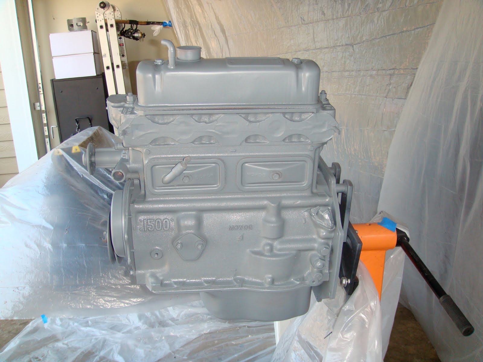 Jim & Joann's 1958 MGA Project: Engine primer and paint