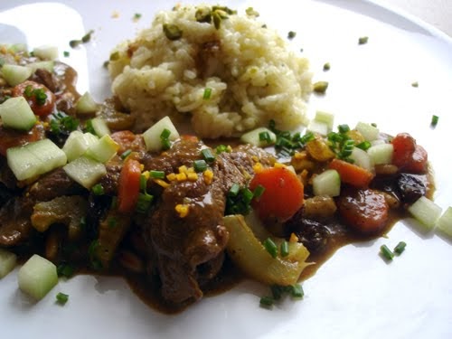 Grüsse aus der Küche: Lamm-Curry mit Pistazienreis