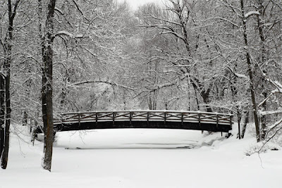 Cedarburg Wisconsin Bridge with snow in winter by Selep Imaging