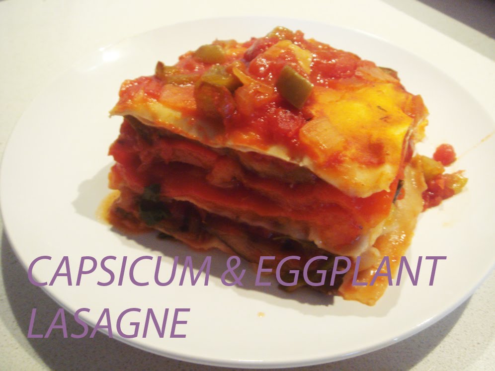 EAT, PLAN, SURVIVE recipe capsicum & Eggplant Lasagne