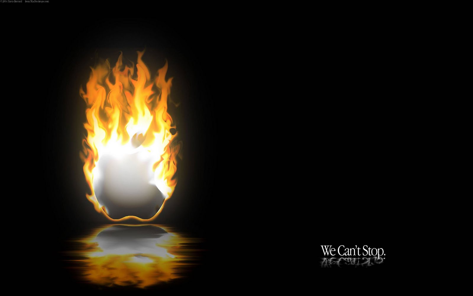 burning apple logo wallpaper
