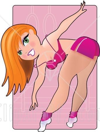 [17204-Sexy-Red-Haired-Caucasian-Woman-In-Pink-Skimpy-Exercise-Clothes-Bending-Forward-To-Touch-Her-Toes-While-Working-Out-In-A-Fitness-Gym-Clipart-Illustration.jpg]