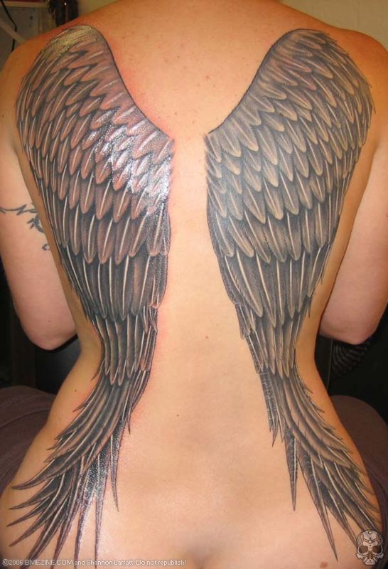 tattoos on back of neck. Picture of Angel Wing Tattoo On Back Of Neck