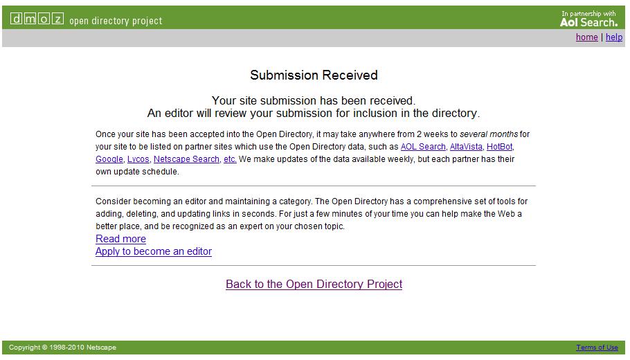Open directory. Open directory