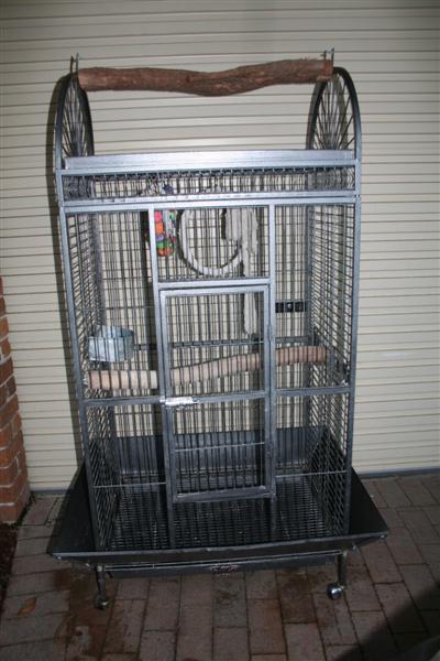 Large Parrot cage on wheels.