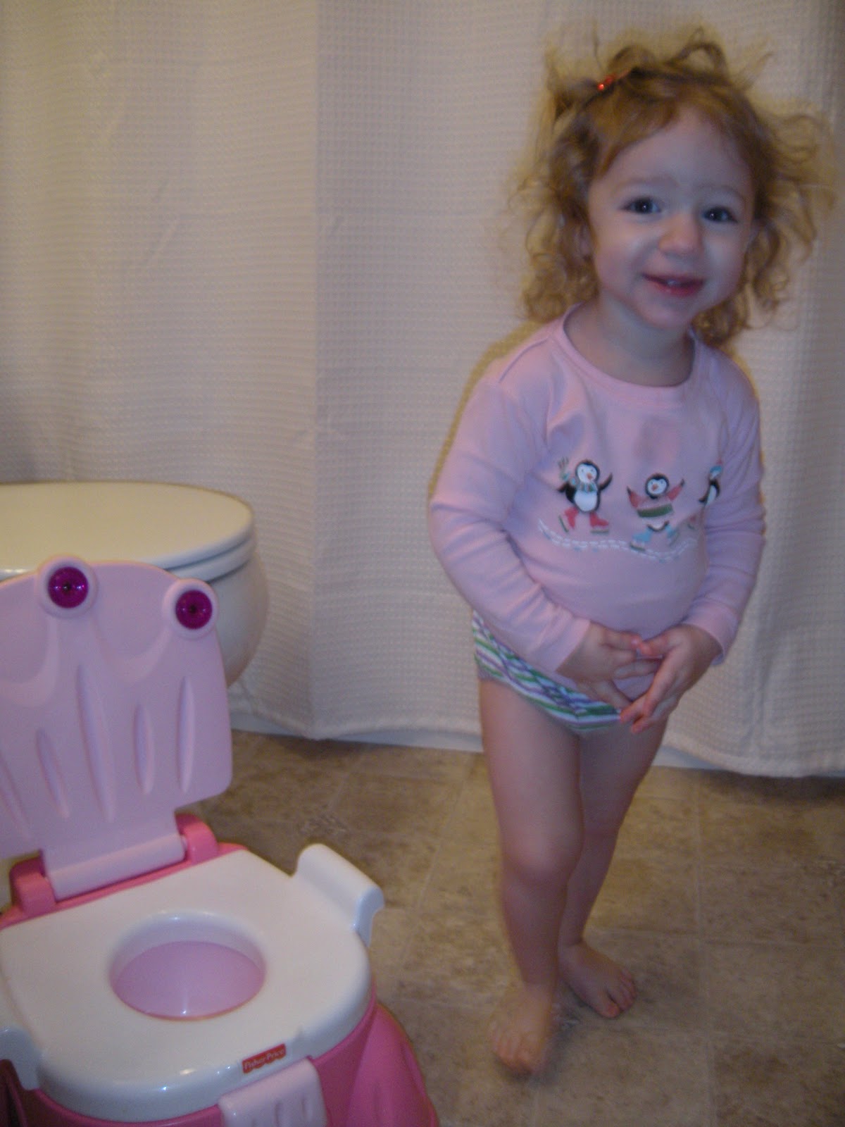 Auntie Em's Eyes Potty Training Day 1 Olivia 830 a.m. 130 p.m.