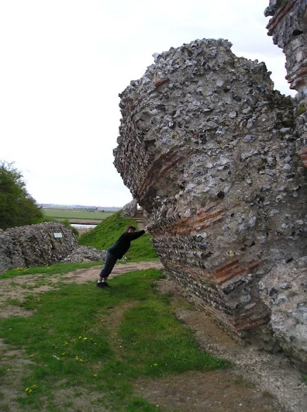 Demonstrating the slant on the thick walls of Gariannonum