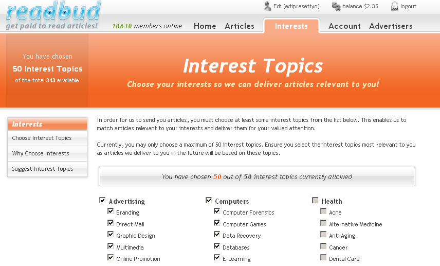 Account articles