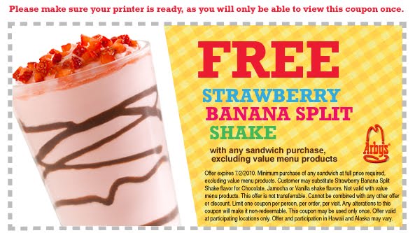 barbara s beat try the new arby s strawberry banana split shake free