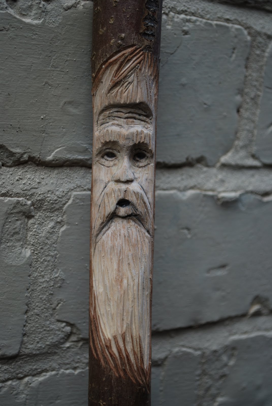 Simon Hill Green Wood Carving Ash Wood spirit staff