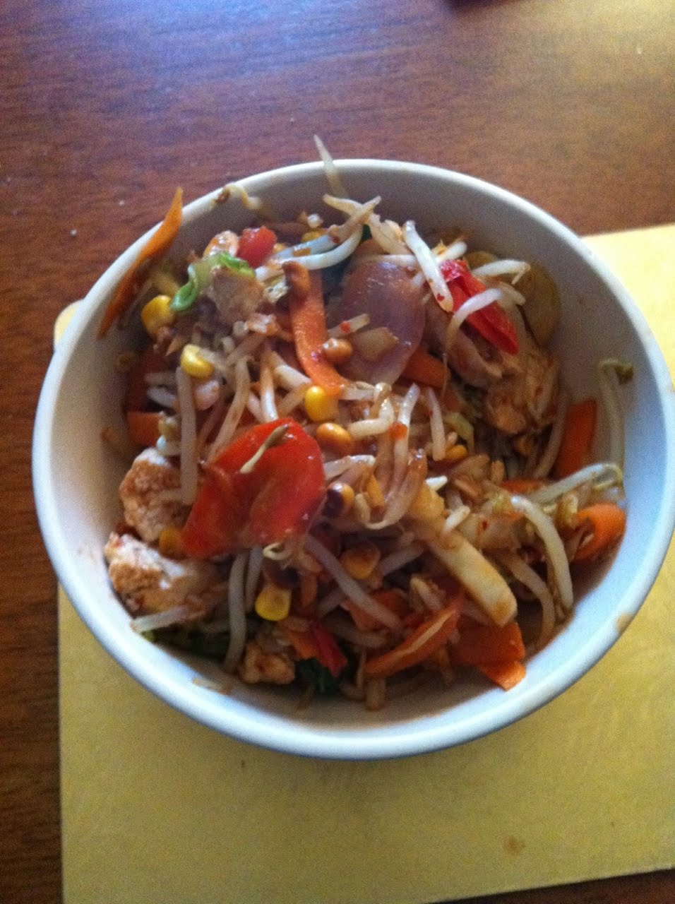 What I Eat Lunch Chicken, bean sprout and vegetable stir fry.
