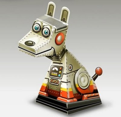 Robot Dog Illusion Papercraft