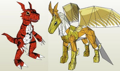 digimon papercraft guilmon and pegasusmon tektonten papercraft