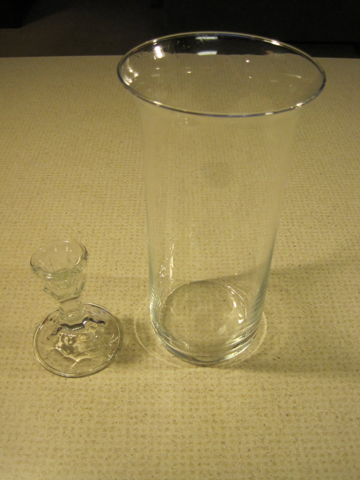 Bunch of Craft Dollar Store Hurricane Vase