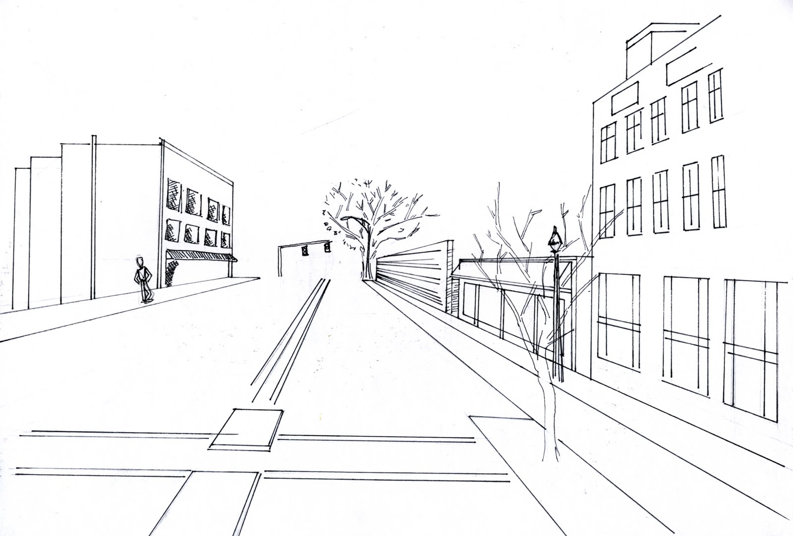 cmb: Perspective Drawings: Downtown Greensboro
