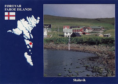 Ansichtskarte von Skálavík gestempelt in Sandur
