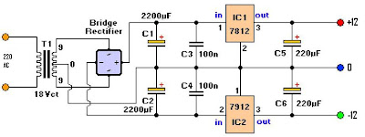 Rangkaian Power Supply Sederhana - Gambar Skema Rangkaian Elektronika