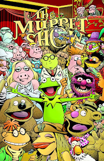 The Muppet Show Comic Book: Meet the Muppets Review The Muppet Show Meet the Muppets Roger Langridge Kermit the Frog Sam Eagle Sgt. Floyd Pepper Sweetums Gonzo Robin Statler Waldorf Dr. Teeth and the Electric Mayhem Zoot Pigs in Space Link Hogthrob Julius Strangepork Swedish Chef Miss Piggy Dr. Bunsen Honeydew Beaker Lew Zealand Animal Rizzo the Rat Fozzie Bear Camilla the Chicken Janice Scooter Rowlf Boom Studios Cover trade paperback tpb comic book