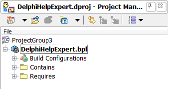 Пакет DelphiHelpExpert открыт в менеджере проектов Delphi 2010