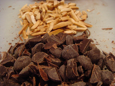 toasted, slivered almonds and bittersweet chocolate chips