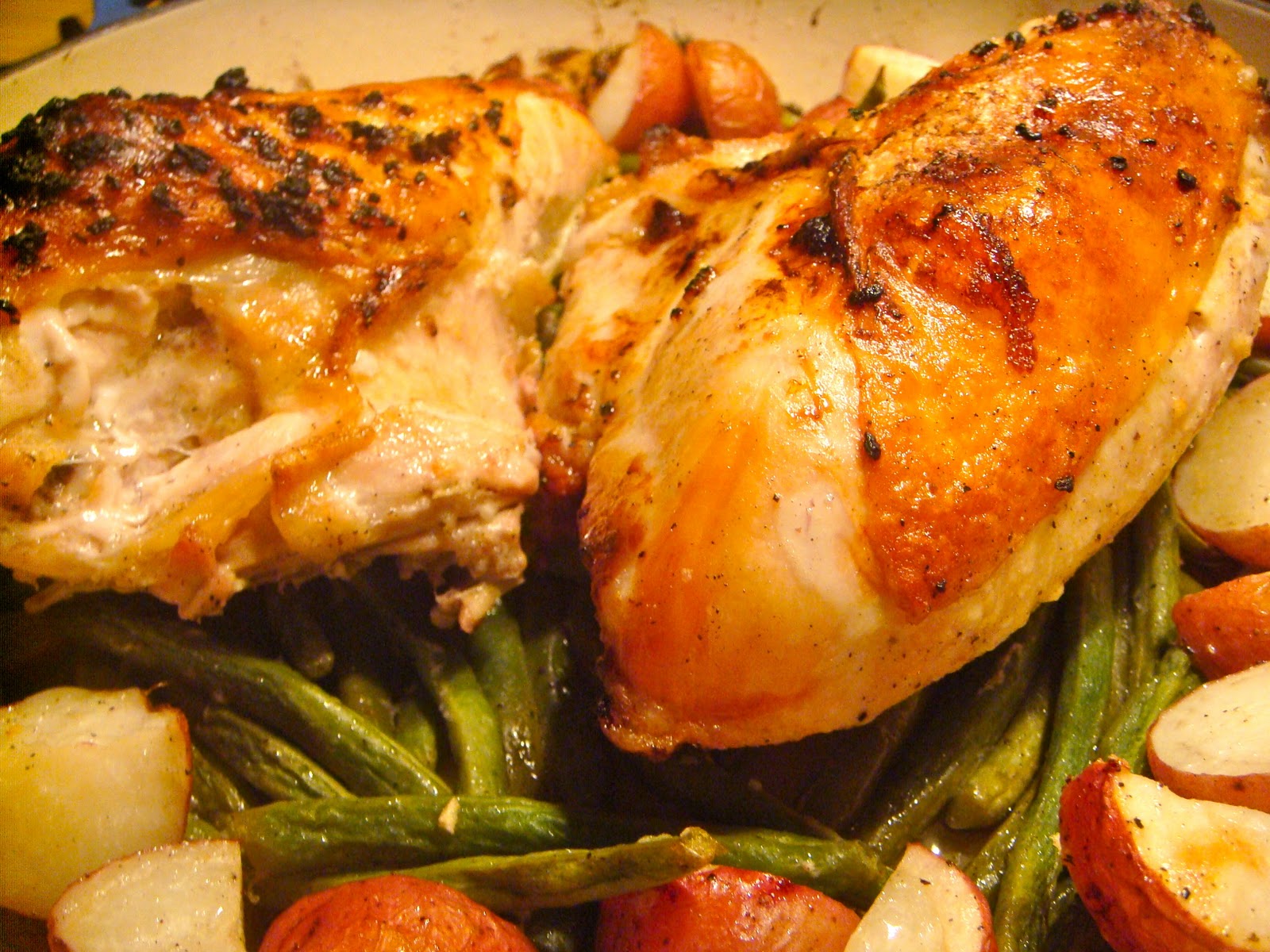 Delicious Dishings PanRoasted Chicken With LemonGarlic Green Beans