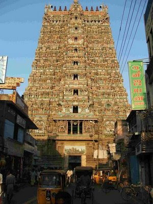 Gopuram of Madurai Meenakshi Temple Tamil Nadu