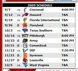 Beat Visitor: The 2009 Rutgers Football Schedule Has Been Finalized (TBA is now TSU)