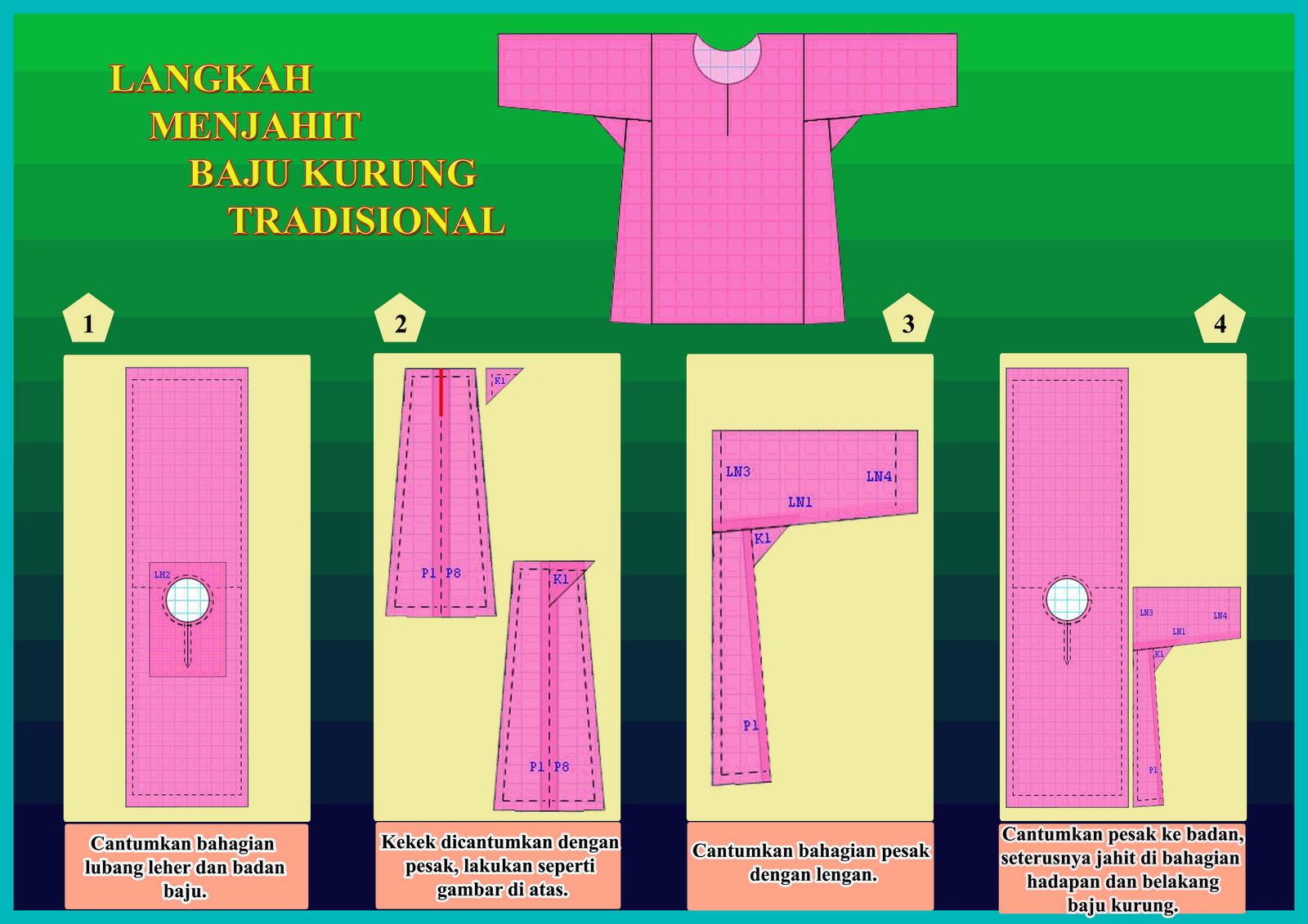 Jahit baju  kurung dari kain yang  berkaki Sewing Project 