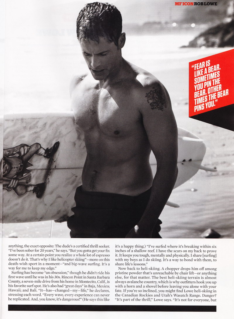Rob Lowe in Men's Fitness October 2010 Shirtless Men at groopii