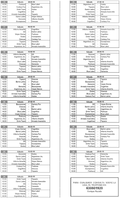 Calendario vuelta 2009-2010