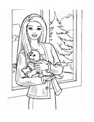 Barbie Coloring Sheets on Coloring Pages For Kids Barbie And Puppy Coloring Pages Coloring
