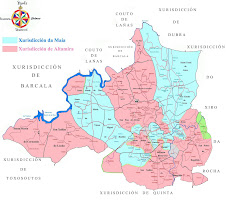 Mapa das xurisdiccións antigas da Maía