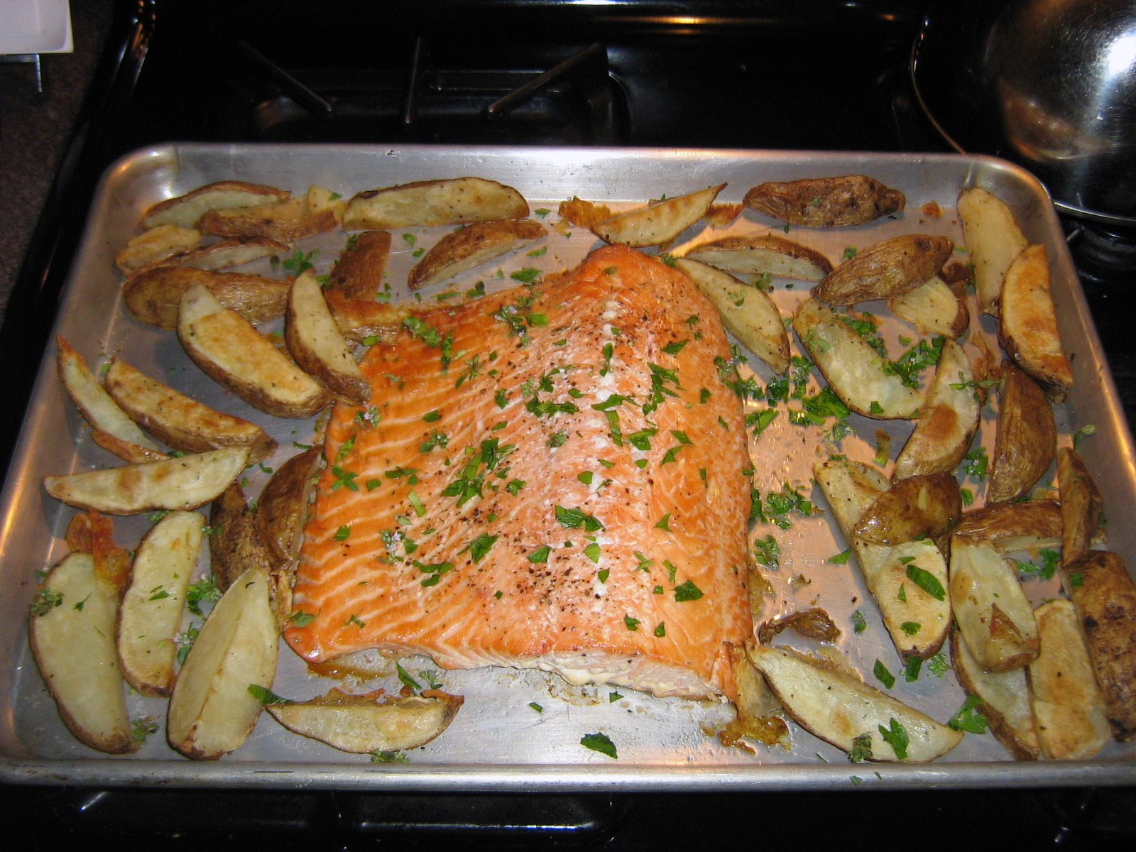 Janis Cooks Roasted Salmon and Potatoes